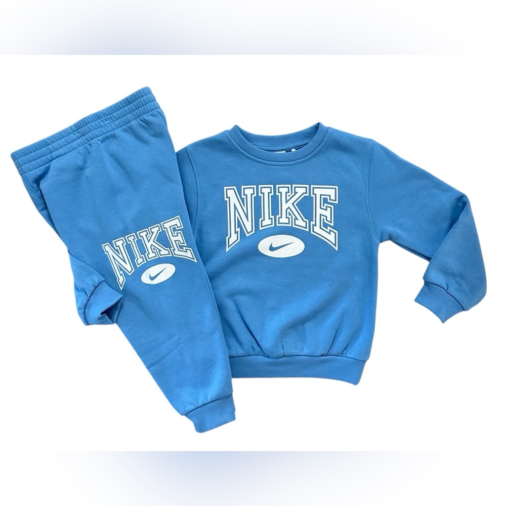 Nike Blue Crewneck Sweatshirt & Jogger Pants 2 Piece Set Boys Size 4 NWT